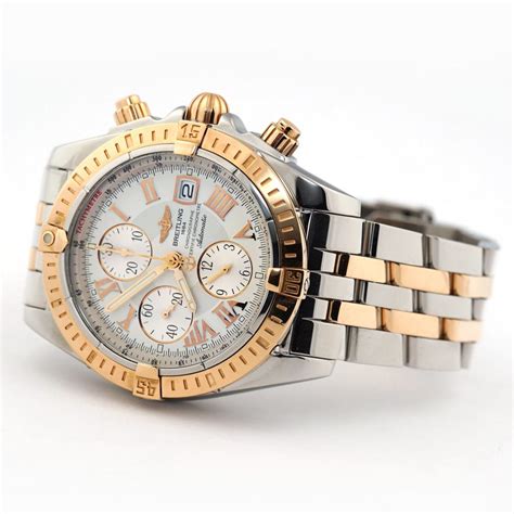 breitling silver chronograph|gold breitling chronomat.